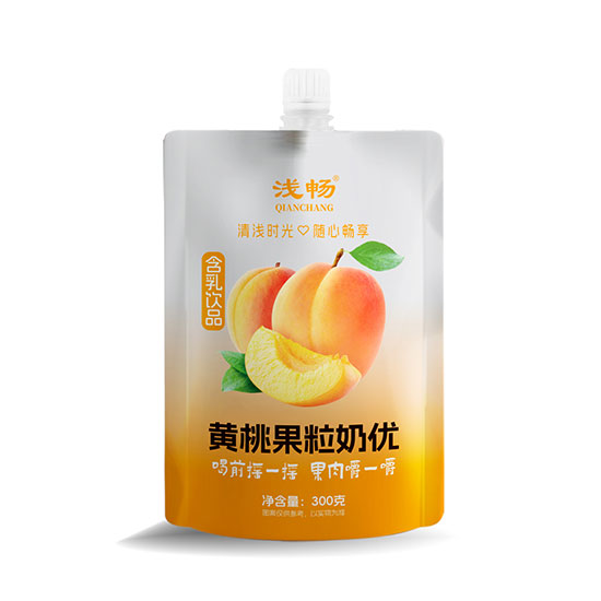 淺暢黃桃果粒奶優含乳飲品260克自立袋配餐奶奶優 淺暢黃桃果粒奶優含乳飲品260克自立袋配餐奶奶優